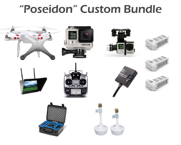 Poseidon Aerial Kit - DJI Phantom 2 + Zenmuse H4-3D + GoPro HERO4 - Deluxe Aerial FPV Package